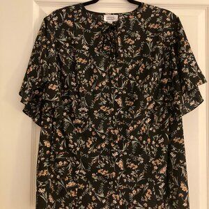 Wildflower Print Butterfly Cecilia Blouse